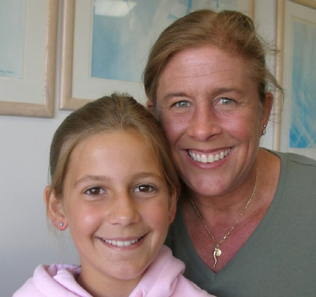 Lisa & daughter ear piercing together at Rothsteins